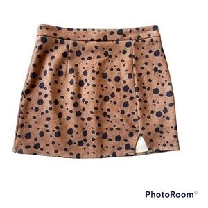 Suede Akair animal print mini skirt